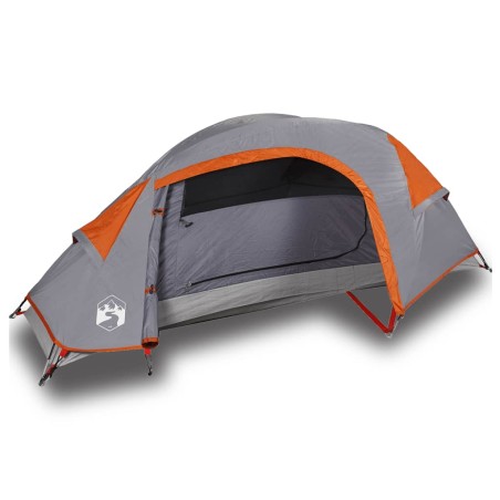 vidaXL Tienda de campaña iglú para 1 persona impermeable gris naranja