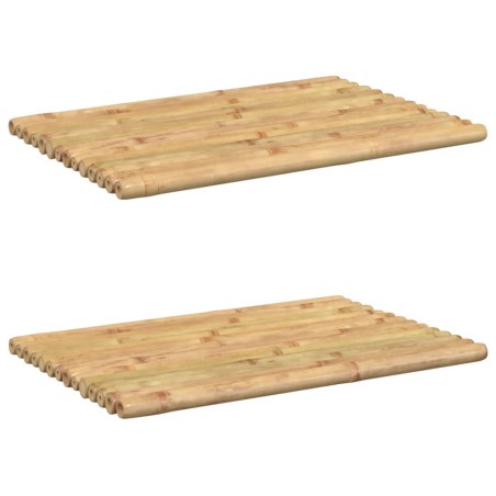 vidaXL Alfombrillas de baño 2 unidades bambú 50x35 cm