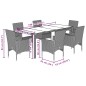 vidaXL Set comedor jardín 7 pzas cojines ratán sintético vidrio negro vidaXL Set comedor jardín 7 pzas cojines ratán sintético vidrio negro