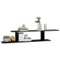 vidaXL Estante de pared para TV madera contrachapada negro 125x18x23cm vidaXL Estante de pared para TV madera contrachapada negro 125x18x23cm