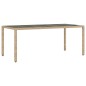 vidaXL Set comedor jardín 9 pzas cojines ratán sintético vidrio beige vidaXL Set comedor jardín 9 pzas cojines ratán sintético vidrio beige