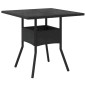 vidaXL Set comedor jardín 3 pzas cojines ratán sintético vidrio negro vidaXL Set comedor jardín 3 pzas cojines ratán sintético vidrio negro