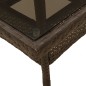 vidaXL Set comedor jardín 3 pzas cojines ratán sintético vidrio marrón vidaXL Set comedor jardín 3 pzas cojines ratán sintético vidrio marrón
