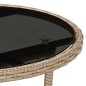 vidaXL Set comedor jardín 3 pzas cojines ratán sintético vidrio beige vidaXL Set comedor jardín 3 pzas cojines ratán sintético vidrio beige
