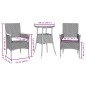 vidaXL Set comedor jardín 3 pzas cojines ratán sintético vidrio beige vidaXL Set comedor jardín 3 pzas cojines ratán sintético vidrio beige