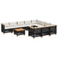 vidaXL Set de sofás de jardín 11 pzas y cojines ratán sintético negro vidaXL Set de sofás de jardín 11 pzas y cojines ratán sintético negro
