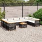 vidaXL Set de sofás de jardín 10 pzas cojines ratán sintético negro vidaXL Set de sofás de jardín 10 pzas cojines ratán sintético negro