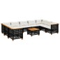 vidaXL Set de sofás de jardín 10 pzas cojines ratán sintético negro vidaXL Set de sofás de jardín 10 pzas cojines ratán sintético negro