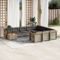 vidaXL Set de sofás de jardín 11 pzas y cojines ratán sintético gris vidaXL Set de sofás de jardín 11 pzas y cojines ratán sintético gris