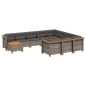 vidaXL Set de sofás de jardín 11 pzas y cojines ratán sintético gris vidaXL Set de sofás de jardín 11 pzas y cojines ratán sintético gris