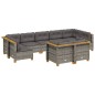 vidaXL Set de muebles de jardín 9 pzas y cojines ratán sintético gris vidaXL Set de muebles de jardín 9 pzas y cojines ratán sintético gris