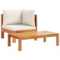 vidaXL Sofás de jardín 2 pzas con cojines madera maciza acacia vidaXL Sofás de jardín 2 pzas con cojines madera maciza acacia