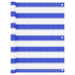vidaXL Toldo para balcón HDPE azul y blanco 75x500 cm