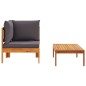 vidaXL Sofás de jardín 2 pzas con cojines madera maciza acacia vidaXL Sofás de jardín 2 pzas con cojines madera maciza acacia
