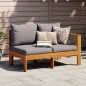 vidaXL Sofá de jardín con 1 reposabrazos 2 plazas madera maciza acacia vidaXL Sofá de jardín con 1 reposabrazos 2 plazas madera maciza acacia