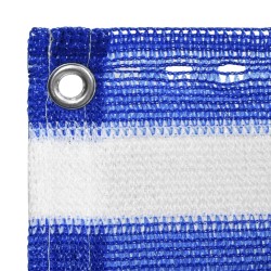 vidaXL Toldo para balcón HDPE azul y blanco 75x500 cm