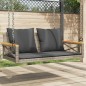 vidaXL Banco columpio con cojines ratán sintético gris 109x62x40 cm vidaXL Banco columpio con cojines ratán sintético gris 109x62x40 cm