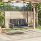 vidaXL Banco columpio con cojines ratán sintético gris 109x62x40 cm vidaXL Banco columpio con cojines ratán sintético gris 109x62x40 cm