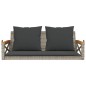 vidaXL Banco columpio con cojines ratán sintético gris 109x62x40 cm vidaXL Banco columpio con cojines ratán sintético gris 109x62x40 cm
