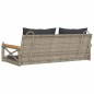 vidaXL Banco columpio con cojines ratán sintético gris 109x62x40 cm vidaXL Banco columpio con cojines ratán sintético gris 109x62x40 cm