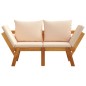 vidaXL Banco de jardín con cojines 2 en 1 madera maciza de acacia vidaXL Banco de jardín con cojines 2 en 1 madera maciza de acacia