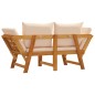 vidaXL Banco de jardín con cojines 2 en 1 madera maciza de acacia vidaXL Banco de jardín con cojines 2 en 1 madera maciza de acacia