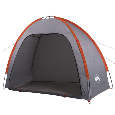 vidaXL Tienda de almacenamiento impermeable gris y naranja