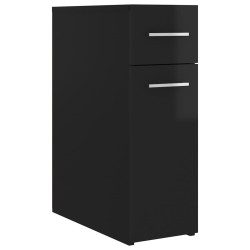 vidaXL Armario de boticario contrachapada negro brillo 20x45,5x60 cm