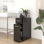 vidaXL Armario de boticario contrachapada negro brillo 20x45,5x60 cm