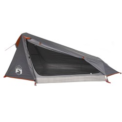 vidaXL Tienda de campaña túnel 1 persona impermeable gris y naranja