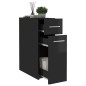 vidaXL Armario de boticario contrachapada negro brillo 20x45,5x60 cm