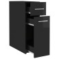 vidaXL Armario de boticario contrachapada negro brillo 20x45,5x60 cm