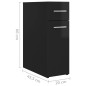 vidaXL Armario de boticario contrachapada negro brillo 20x45,5x60 cm