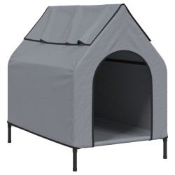 vidaXL Casa para perros tela Oxford y acero gris antracita