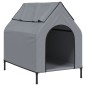 vidaXL Casa para perros tela Oxford y acero gris antracita