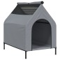 vidaXL Casa para perros tela Oxford y acero gris antracita