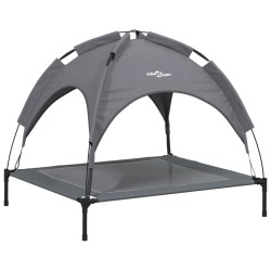 vidaXL Cama para perros con dosel antracita tela oxford y acero