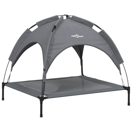 vidaXL Cama para perros con dosel antracita tela oxford y acero