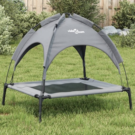 vidaXL Cama para perros con dosel antracita tela oxford y acero