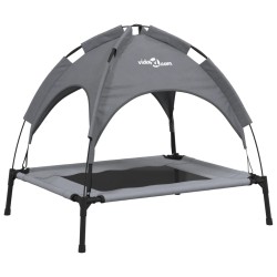 vidaXL Cama para perros con dosel antracita tela oxford y acero