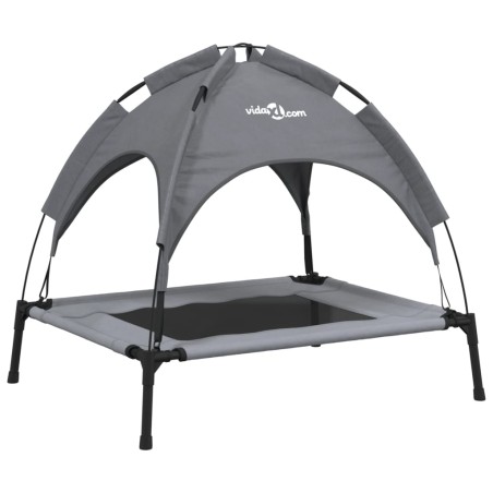 vidaXL Cama para perros con dosel antracita tela oxford y acero