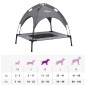 vidaXL Cama para perros con dosel antracita tela oxford y acero