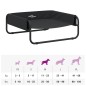vidaXL Cama elevada para perros tela oxford y acero gris antracita