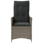 vidaXL Sillón reclinable de jardín con cojines ratán sintético gris vidaXL Sillón reclinable de jardín con cojines ratán sintético gris