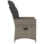 vidaXL Sillón reclinable de jardín con cojines ratán sintético gris vidaXL Sillón reclinable de jardín con cojines ratán sintético gris