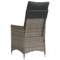 vidaXL Sillón reclinable de jardín con cojines ratán sintético gris vidaXL Sillón reclinable de jardín con cojines ratán sintético gris