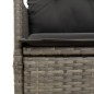 vidaXL Sillón reclinable de jardín con cojines ratán sintético gris vidaXL Sillón reclinable de jardín con cojines ratán sintético gris