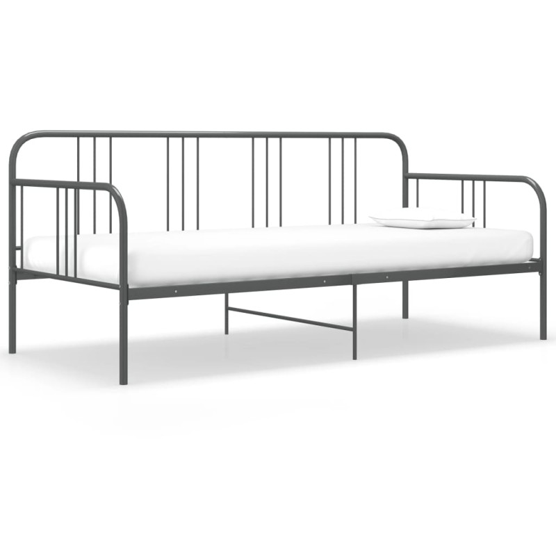 vidaXL Estructura de sofá cama de metal gris 90x200 cm vidaXL Estructura de sofá cama de metal gris 90x200 cm