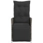 vidaXL Sillón reclinable de jardín con cojines ratán sintético gris vidaXL Sillón reclinable de jardín con cojines ratán sintético gris