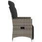 vidaXL Sillón reclinable de jardín con cojines ratán sintético gris vidaXL Sillón reclinable de jardín con cojines ratán sintético gris